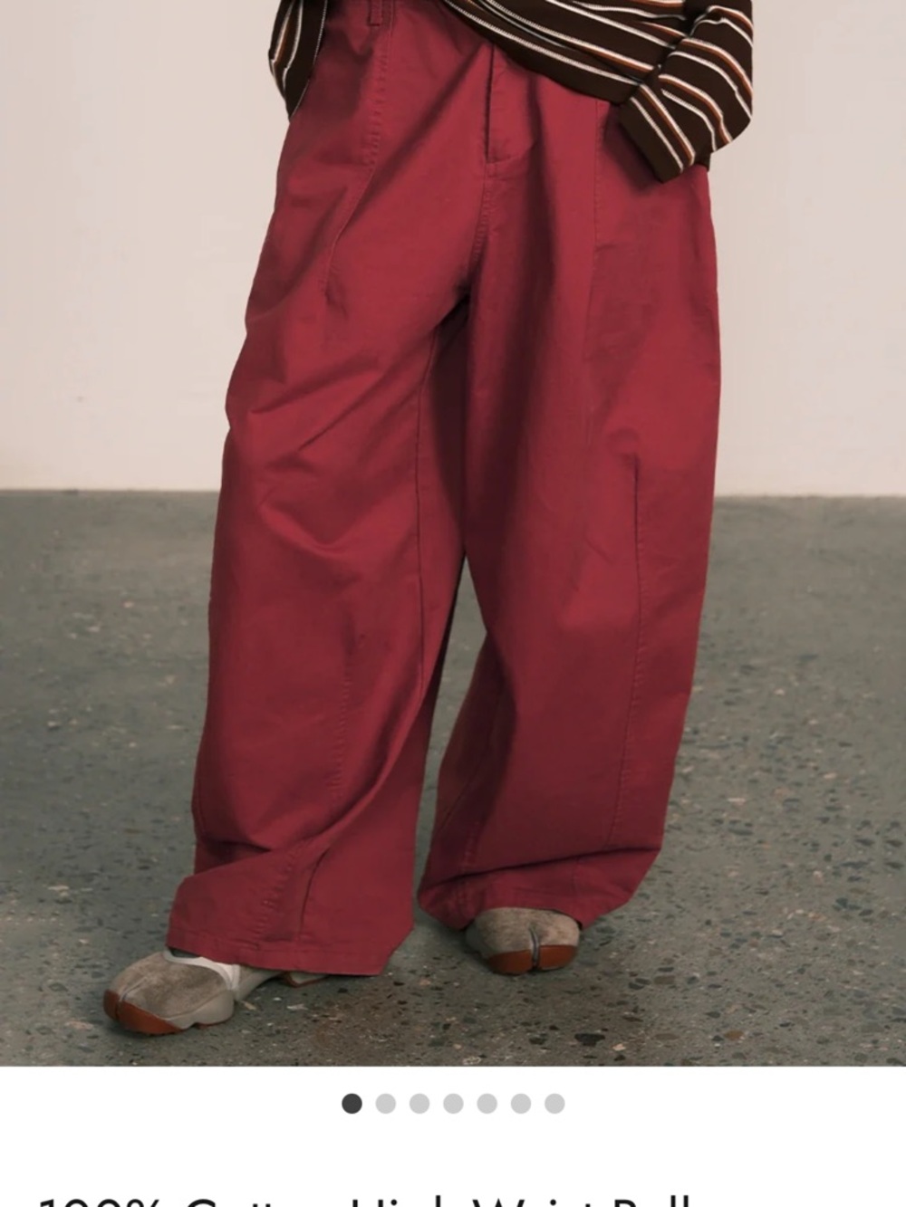 An Action A Day 100% Cotton High Waist Balloon Pants NWT